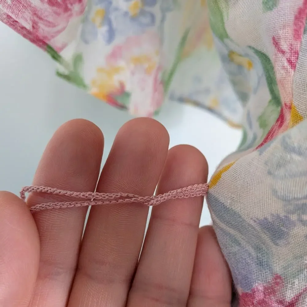 Vintage Lanz Midi Dress M Multi Floral 80s 90s Cottage Feminine Ruffle Summer